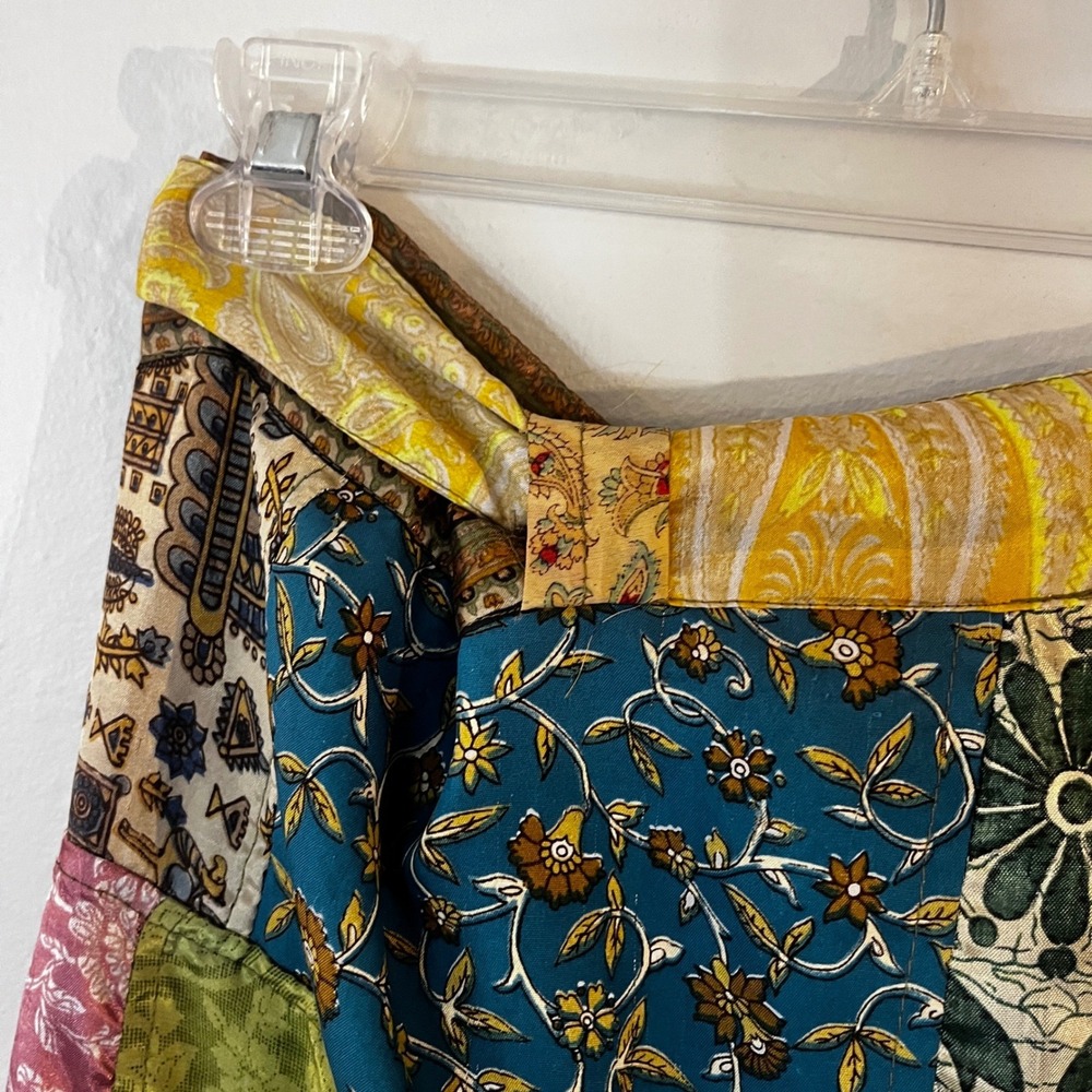 Patchwork Silk patchwork Wrap Skirt GreaterGood Boho Maxi Colorful One Size L‎ - Picture 6 of 15